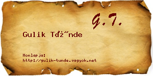 Gulik Tünde névjegykártya